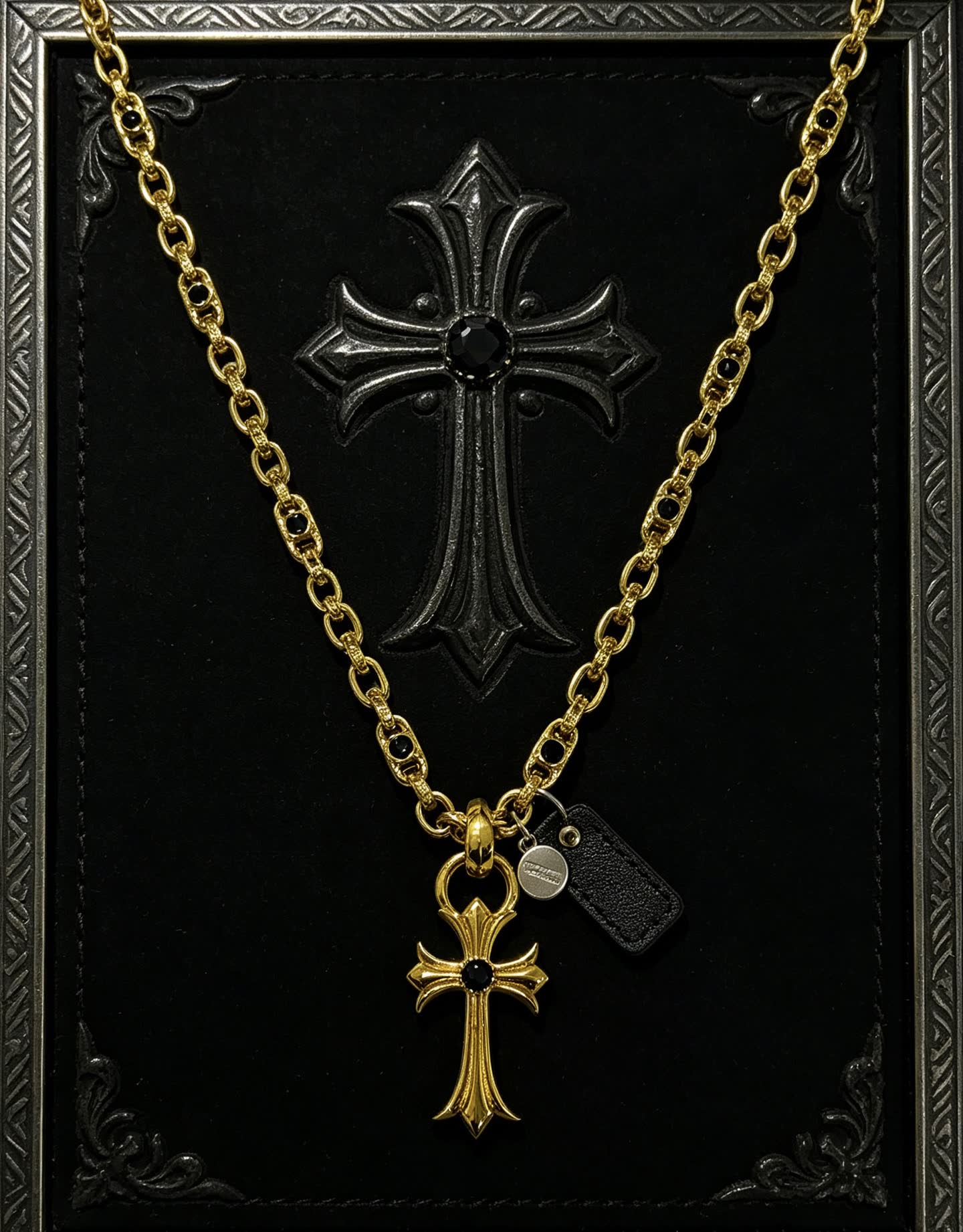 Chrome Hearts Gold Cross Pendant Necklace